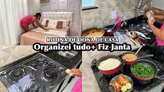 ROTINA DE DONA DE CASA| Organizei toda a casa + fiz janta!!