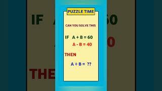 Can you solve this//Math puzzle// Puzzle#shorts#mathpuzzle#puzzle#trending