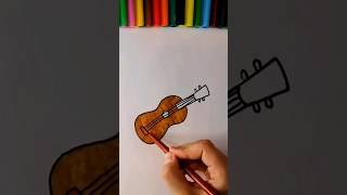 #shorts  Как нарисовать ГИТАРУ / Простой РИСУНОК ГИТАРЫ / How to draw a GUITAR / Easy DRAWING /