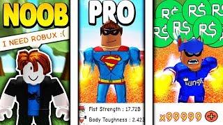 NOOB vs PRO vs ROBUX SPENDER *EPIC* | Super Power Training Simulator