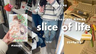  slice of life diaries: loads of studying, shopping, manga, snowing, anime