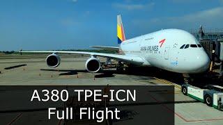 A380 Full Flight Asiana Airlines Taipei - Seoul, South Korea