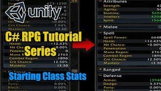 Unity RPG Tutorial - Starting Class Stats