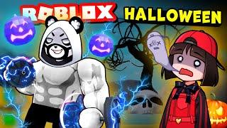 ХЭЛЛОУИН в Симуляторе качка! Обновление в Lifting Simulator Roblox –Машка Убивашка и Панда