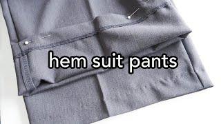 How to Take Up Suit Pants PROPERLY! ️ Blind stitch tutorial for tailored hem, no sewing machine!