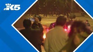 Seattle ICE protest: Crews witness detention, flashbangs