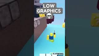 LOW vs MEDIUM vs MAX GRAPHICS - #bedwars  #shorts #viral #roblox