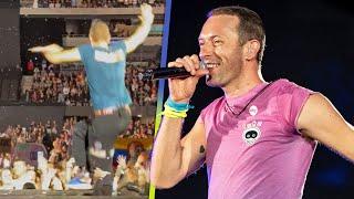 Watch Chris Martin FALL BACKWARDS Into Trap Door During Coldplay Show