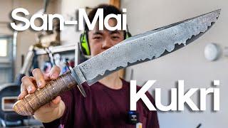 Making a Damascus San-Mai Kukri