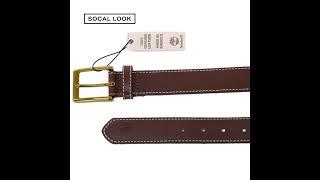 Your style with the Timberland Men's 32mm Wide USA Assembled Jean Genuine Leather Belt in Brown.