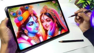 Radha Krishna Playing Holi Drawing, Holi Special Drawing, Outline Tutorial