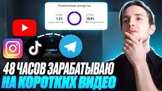 48 часов ЗАРАБАТЫВАЮ НА КОРОТКИХ ВИДЕО | Бесплатный трафик в Телеграм