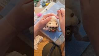needle felting a sheep pokemon! wooloo! #felting #woolcrafts #needlefelting #pokemon #wooloo