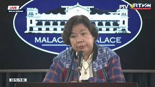 PCO Press Briefer Daphne Oseña-Paez holds a media briefing