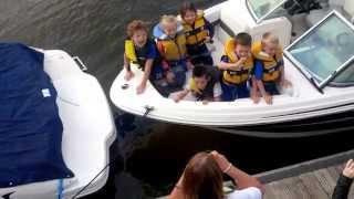 Daniel and friends at Michael's 6th Birthday Speedboat Party at Luss