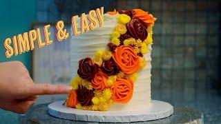 Another Simple and Easy Thanksgiving Cake | Fall Cake Decorating