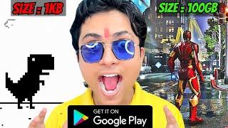 Playing 1KB To 100GB Playstore Games!