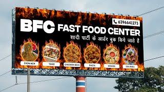 CorelDraw Tutorial | Fast Food Flex Banner Design | Amazing Flex Banner Design in CorelDraw