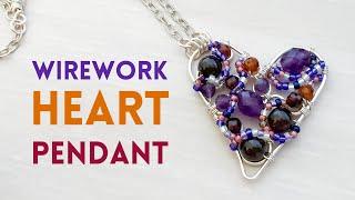 Learn to Craft a Wire Heart! Winter Birthstones Amethyst & Garnet Jewelry - Valentine’s Day DIY Gift