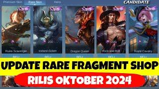 UPDATE RARE FRAGMENT SHOP BULAN OKTOBER 2024 ! UPCOMING SKIN STARLIGHT MOBILE LEGENDS TERBARU