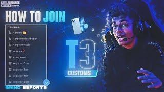 How to join T3 custom Bgmi T3 Scrims || T3 Discord server Custom rooms || How to join competitive