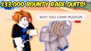 33,000 BOUNTY CRIMINAL RAGE QUITS in Roblox Jailbreak!