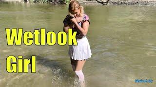 Wetlook walking by the river | Wetlook high socks | Wetlook skirt