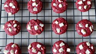 Chewy Red Velvet Chocolate Chunk Cookies