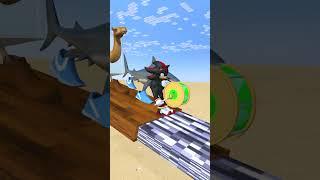 Sonic and Shadow battle to see which team is heavier #funny #sonic #shadow #shorts