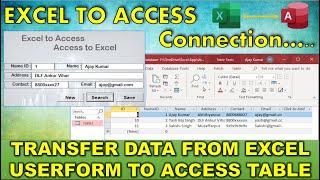 Make Connection Between Excel to Access | save and search from Excel to Access | Ms Access Vba