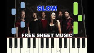 SLOW piano tutorial "STAND MY GROUND" by Within Temptation, free sheet music (pdf)