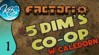 Factorio 5Dim's Co-op Ep 1: STOP EATING MY POWERPOLES! - MP with Caledorn, Let's Play, Gameplay