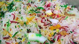 mutanjan rice recipe|how to make a super fast colourful sweet rice recipe