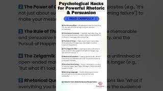 7 Psychological Hacks to Instantly Boost Your Rhetoric  | Brain & Buzz