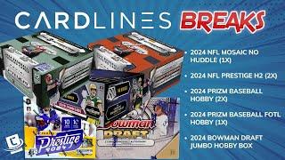 2024 NFL Prestige & Mosaic No Huddle. 2024 Prizm Hobby & FOTL. 2024 Bowman Draft Break 344-48 1/1