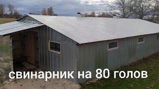 свинарник сарай на 80 голов