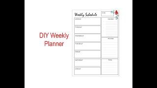 Diy Weekly Planner | A4 Filofax Size | Easy Printable