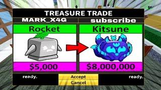 Trading From Rocket To Kitsune In One Video!! - Blox Fruits!