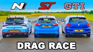 i20N v Fiesta ST v Polo GTI: DRAG RACE