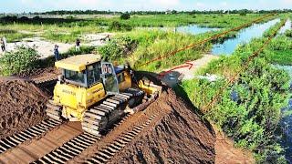 Part4 Engineering Skills! Bulldozer SHANTUI Building New Road With Sand and Stone