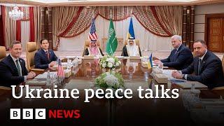 US-Ukraine peace talks begin after 'massive' drone attack in Moscow | BBC News