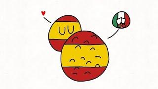 countryballs España se venga de méxico y se lo come