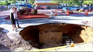 Large Sinkhole Opens Up In Bay Shore