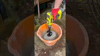 Easiest and fastest way to mix concrete in a bucket in less than a minute with perfect results #hack