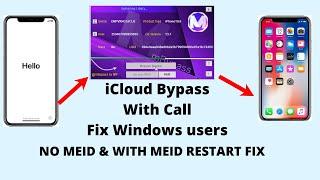 iCloud bypass with call fix tool for Windows!MEID and No MEID supported.