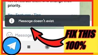 How To Fix Message Doesn't Exist telegram problem 2022