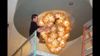 Scott Chambers Art Glass Chandelier Installation