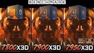 Ryzen 7 7800x3D vs 9 7900x3D vs 9 7950x3D / Test / 1080p - 1440p / RTX 4090 / in 8 Games