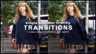 simple and beginner friendly transitions tutorial - after effects tutorial | klqvsluv