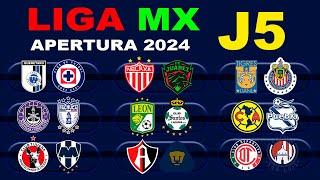 FECHAS, HORARIOS Y CANALES PARA LA JORNADA 5 DE LA LIGA MX APERTURA 2024